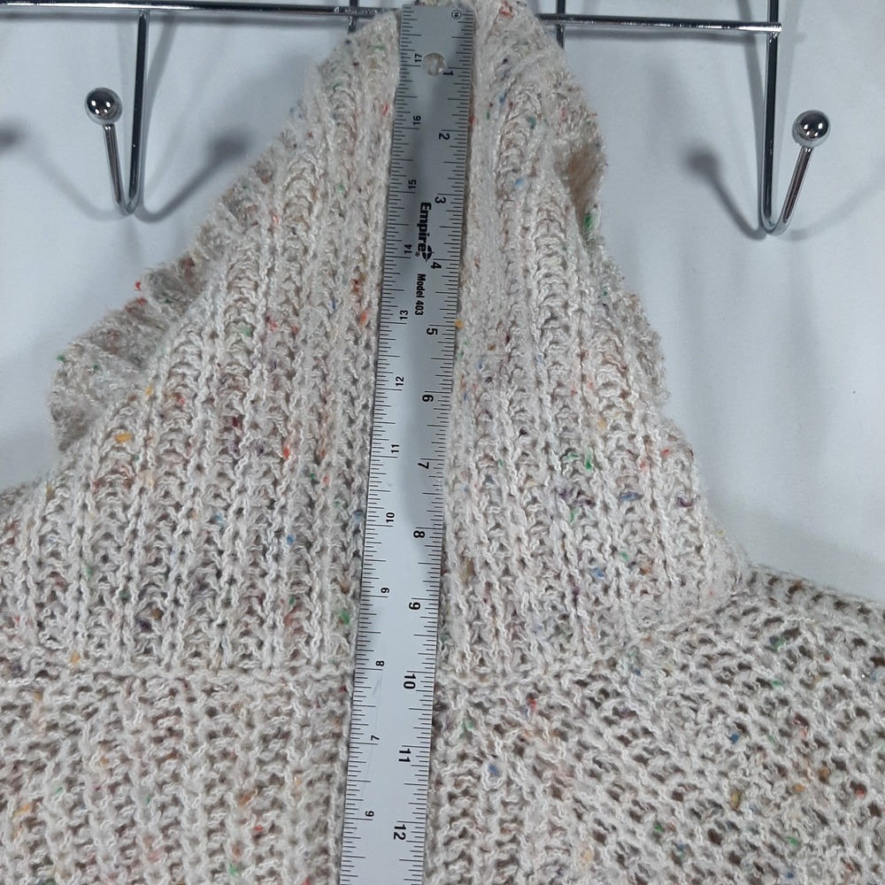 Moon & Madison Cream Confetti Speckled Cowl Neck Chunky Knit Sweater Large - Picture 5 of 10